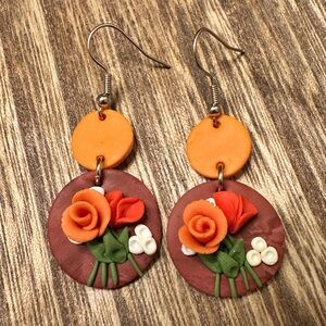 Clay Flower Bouquet Earrings
